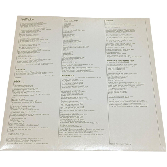 CARLY SIMON HOTCAKES (VG+) 7E-1002 LP VINYL RECORD Vintage - Picture 6 of 8